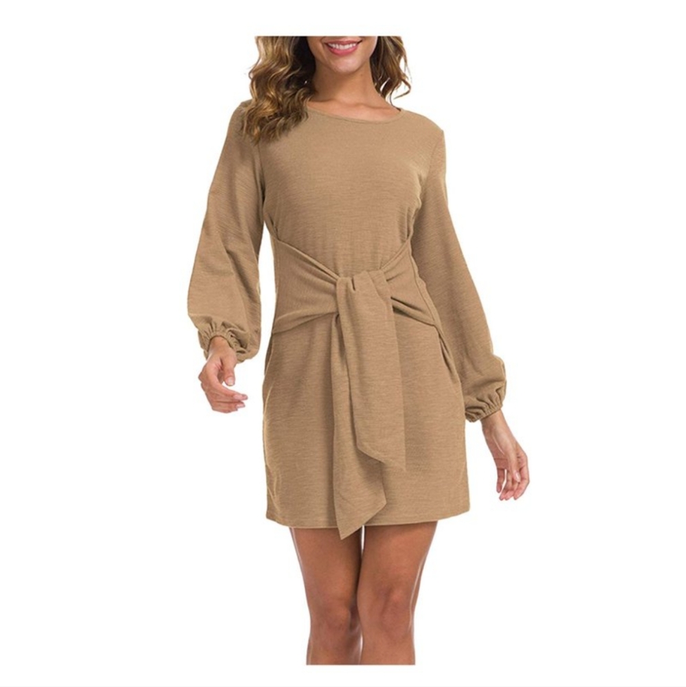 🍁🍂Elegant Lantern Sleeve Dress